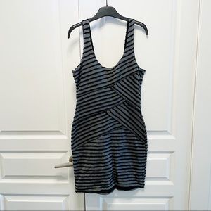 URBAN OUTFITTERS SPARKLE & FADE Charcoal with Black Piping Bodycon Tank Dress